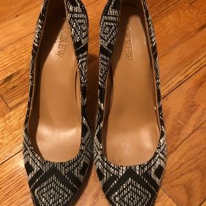 J crew heels black and white